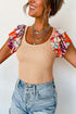 Ribbed Knit Tiered Ruffled Sleeve Bodysuit